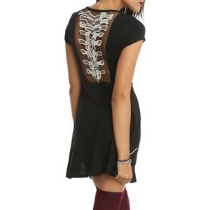 lace spine with leather belt skater dress